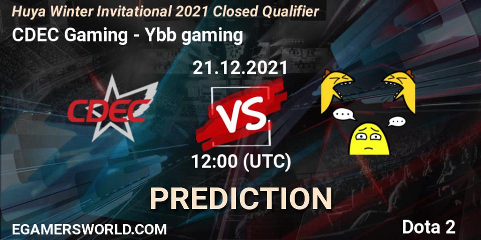 CDEC Gaming - Ybb gaming: прогноз. 21.12.2021 at 12:25, Dota 2, Huya Winter Invitational 2021 Closed Qualifier