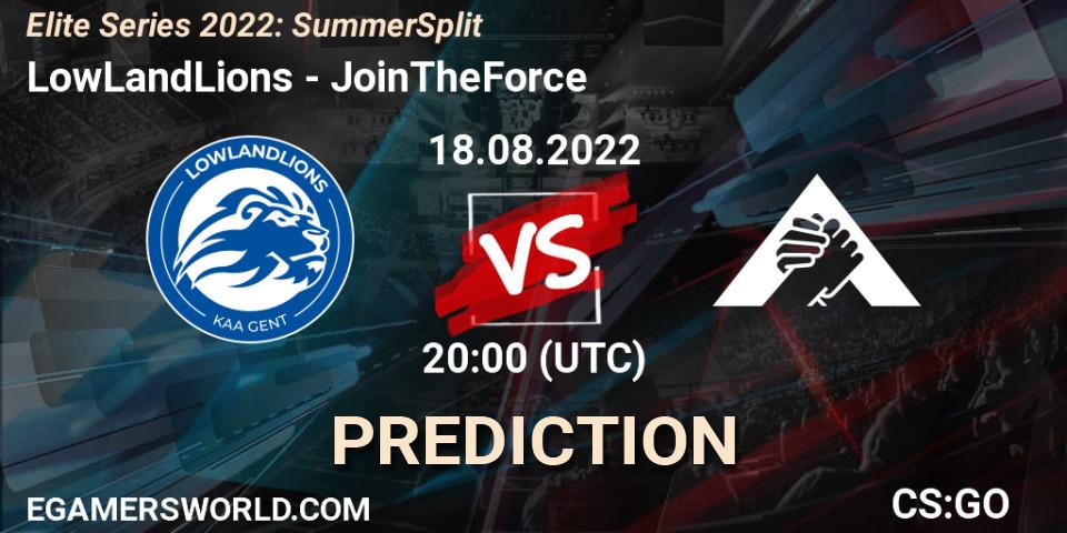 LowLandLions - JoinTheForce: прогноз. 18.08.2022 at 20:00, Counter-Strike (CS2), Elite Series 2022: Summer Split