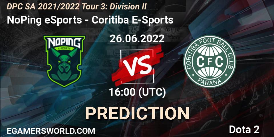 NoPing eSports - Coritiba E-Sports: прогноз. 26.06.2022 at 16:02, Dota 2, DPC SA 2021/2022 Tour 3: Division II