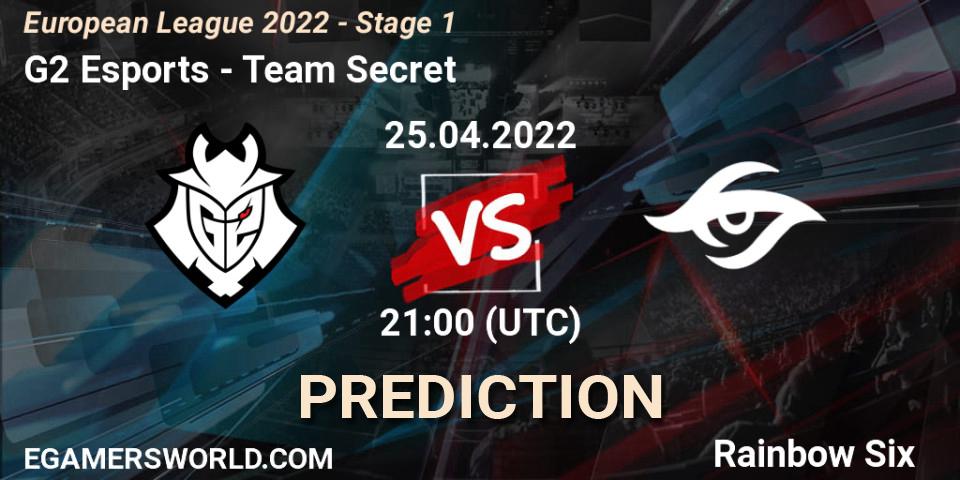 G2 Esports - Team Secret: прогноз. 25.04.22, Rainbow Six, European League 2022 - Stage 1
