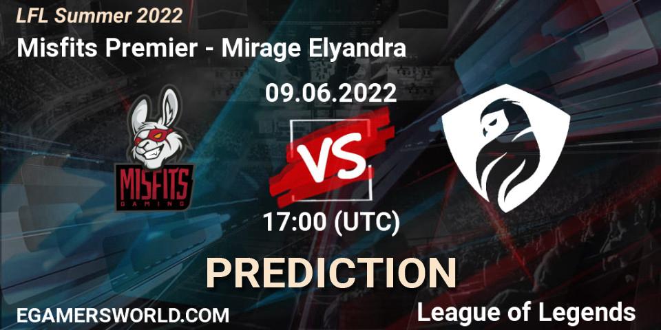 Misfits Premier - Mirage Elyandra: прогноз. 09.06.2022 at 17:00, LoL, LFL Summer 2022
