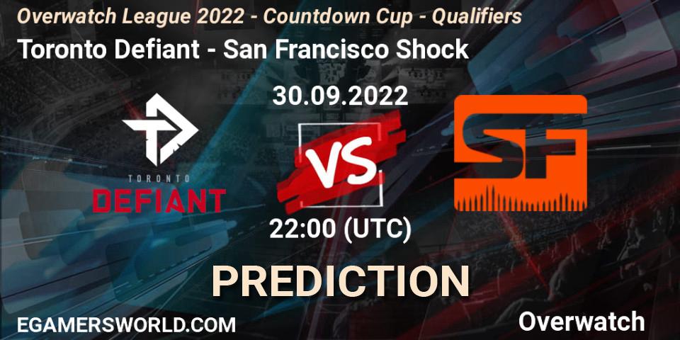 Toronto Defiant - San Francisco Shock: прогноз. 30.09.2022 at 22:00, Overwatch, Overwatch League 2022 - Countdown Cup - Qualifiers