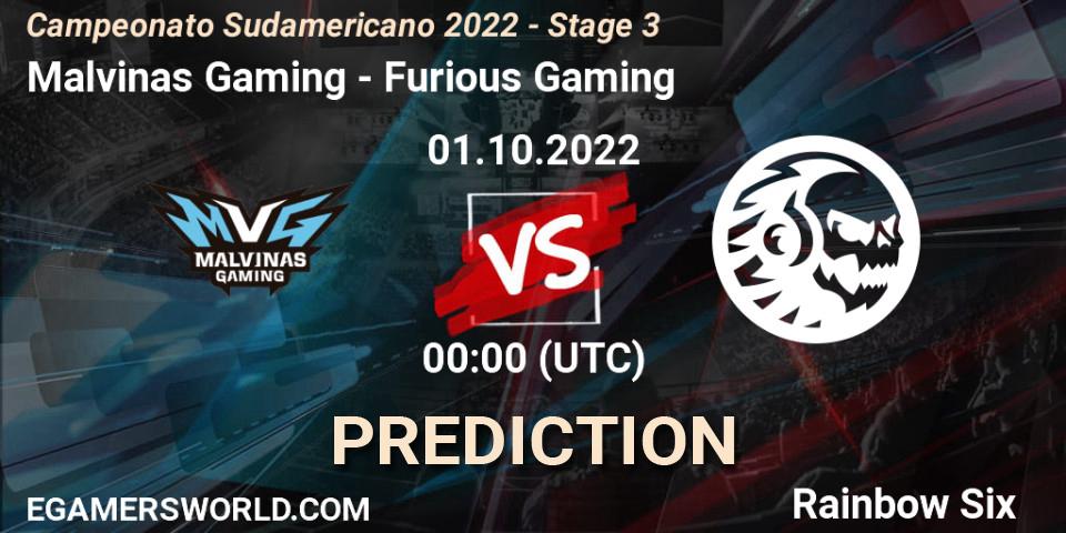 Malvinas Gaming - Furious Gaming: прогноз. 01.10.2022 at 00:00, Rainbow Six, Campeonato Sudamericano 2022 - Stage 3