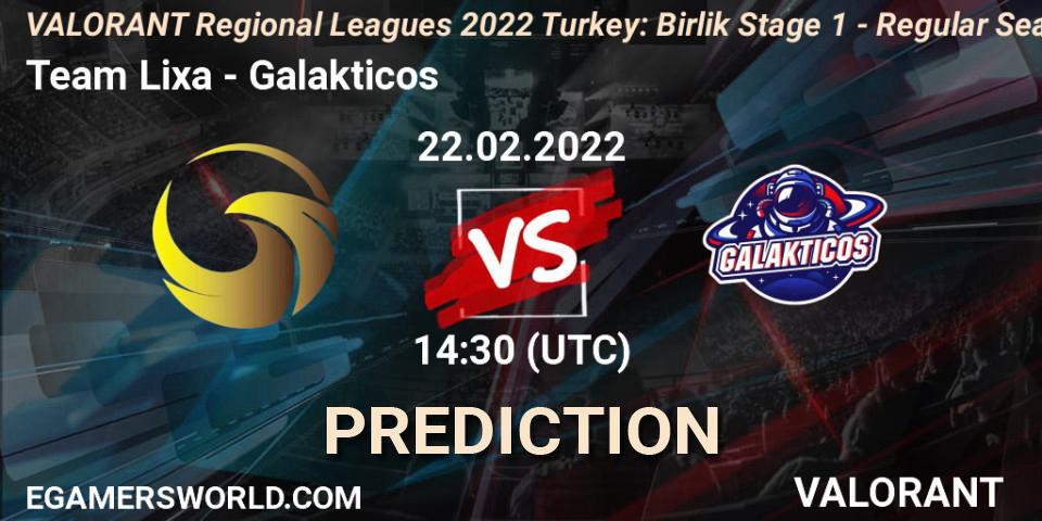 Team Lixa - Galakticos: прогноз. 22.02.2022 at 14:45, VALORANT, VALORANT Regional Leagues 2022 Turkey: Birlik Stage 1 - Regular Season