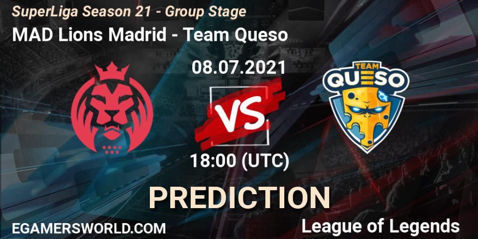 MAD Lions Madrid - Team Queso: прогноз. 08.07.21, LoL, SuperLiga Season 21 - Group Stage 