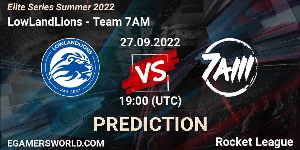 LowLandLions - Team 7AM: прогноз. 27.09.2022 at 19:00, Rocket League, Elite Series Summer 2022
