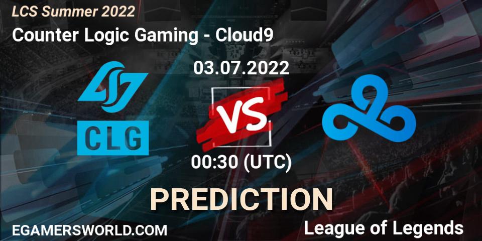 Counter Logic Gaming - Cloud9: прогноз. 03.07.2022 at 00:30, LoL, LCS Summer 2022