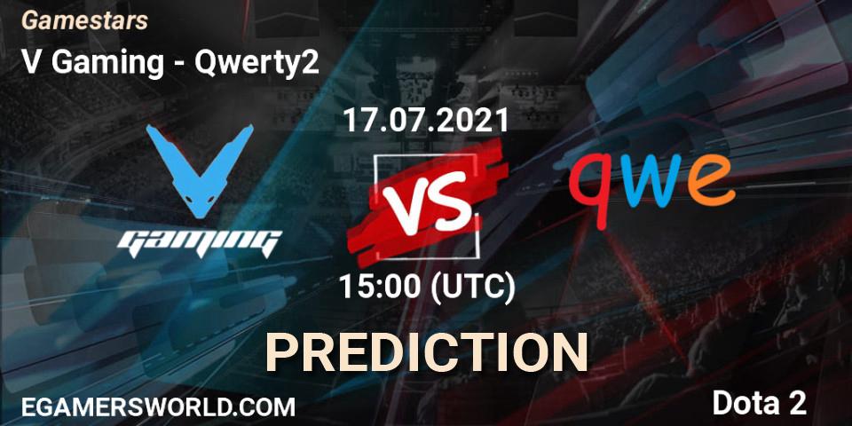 V Gaming - Qwerty2: прогноз. 17.07.2021 at 09:09, Dota 2, Gamestars