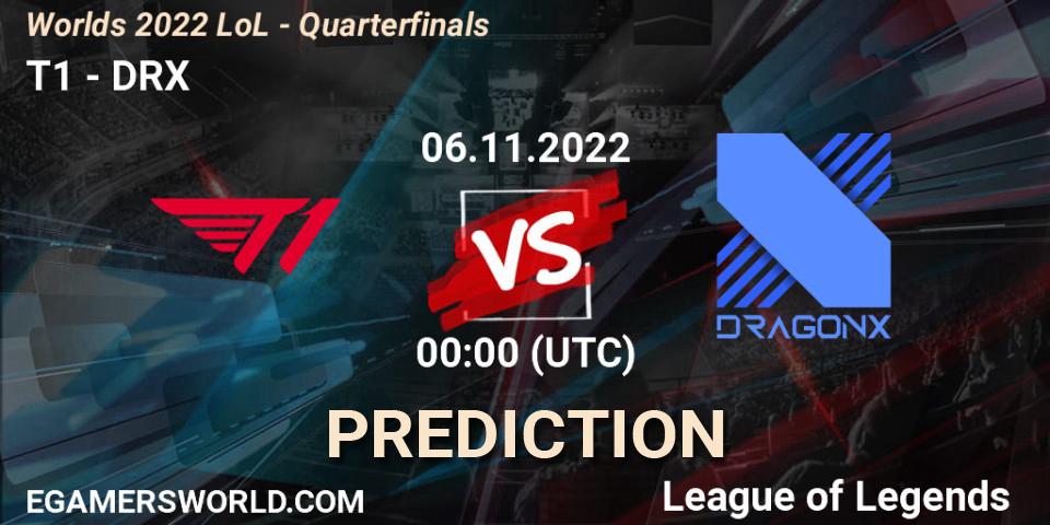 T1 - DRX: прогноз. 06.11.2022 at 01:00, LoL, Worlds 2022 LoL - Finals