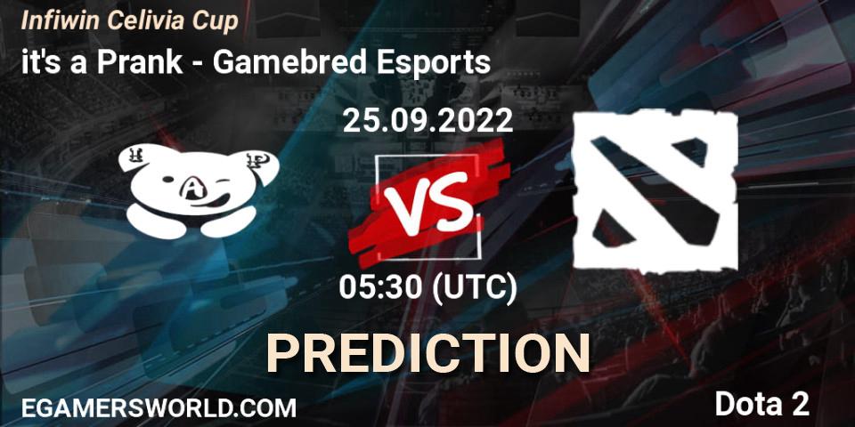 it's a Prank - Gamebred Esports: прогноз. 22.09.2022 at 02:59, Dota 2, Infiwin Celivia Cup 