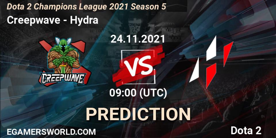 Creepwave - Hydra: прогноз. 24.11.2021 at 18:04, Dota 2, Dota 2 Champions League 2021 Season 5