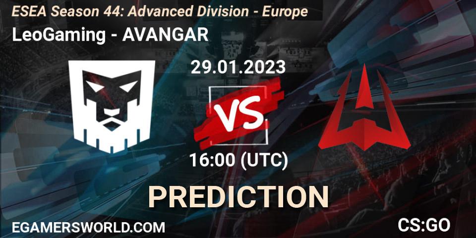 LeoGaming - AVANGAR: прогноз. 29.01.23, CS2 (CS:GO), ESEA Season 44: Advanced Division - Europe