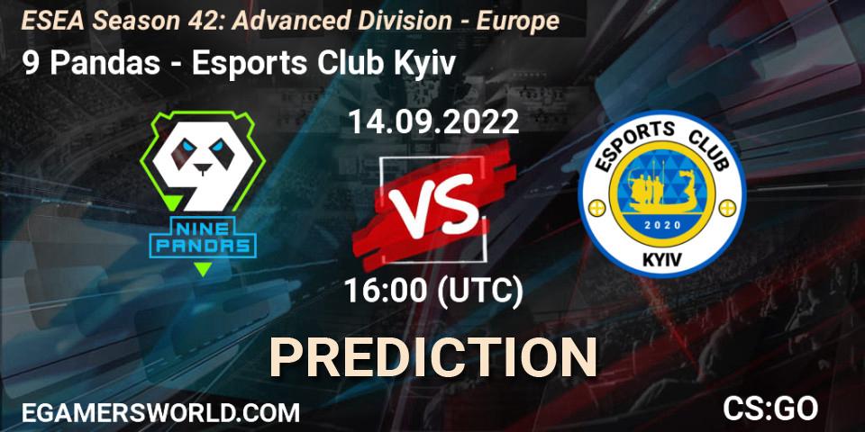 9 Pandas - Esports Club Kyiv: прогноз. 14.09.2022 at 17:00, Counter-Strike (CS2), ESEA Season 42: Advanced Division - Europe