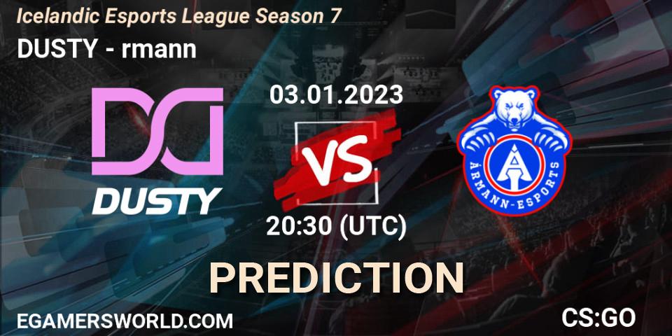 DUSTY - Ármann: прогноз. 03.01.2023 at 20:30, Counter-Strike (CS2), Icelandic Esports League Season 7