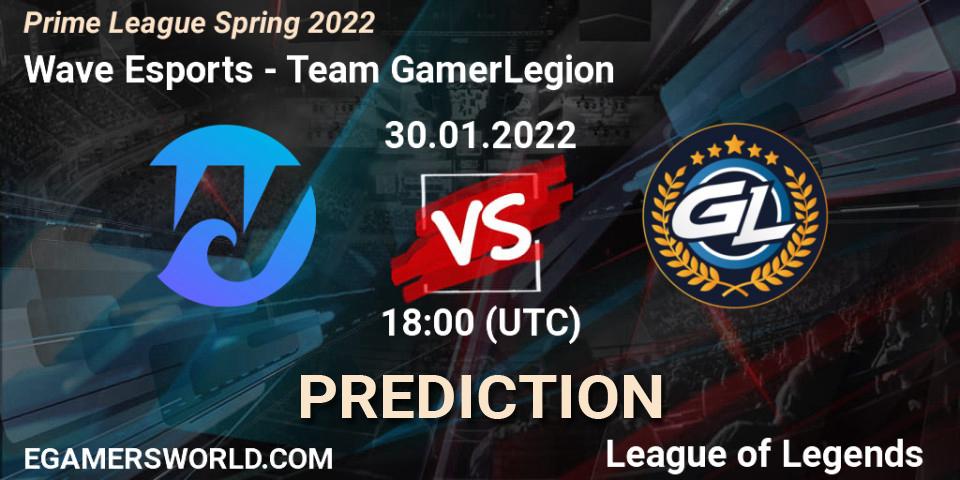 Wave Esports - Team GamerLegion: прогноз. 30.01.2022 at 20:20, LoL, Prime League Spring 2022
