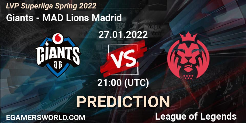 Giants - MAD Lions Madrid: прогноз. 27.01.2022 at 21:00, LoL, LVP Superliga Spring 2022
