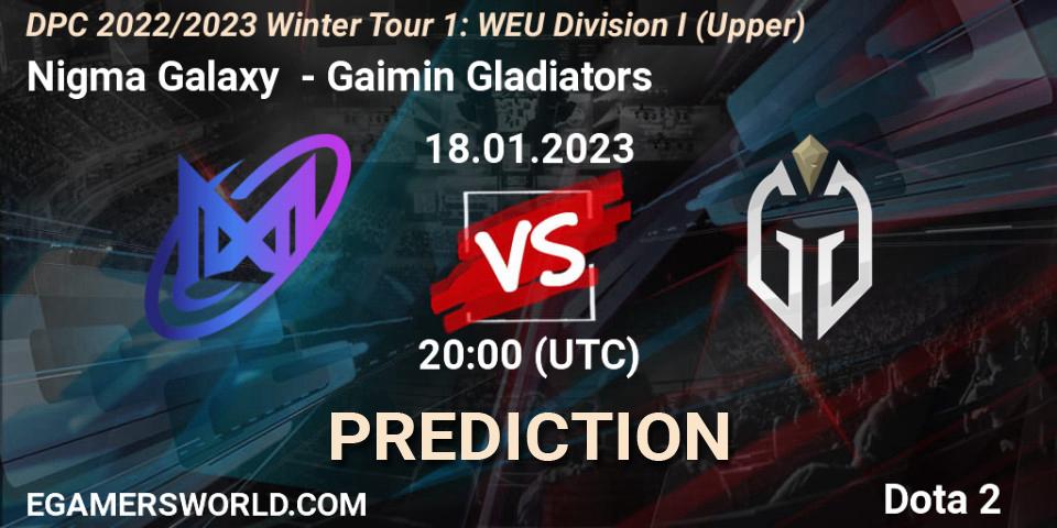 Nigma Galaxy - Gaimin Gladiators: прогноз. 18.01.23, Dota 2, DPC 2022/2023 Winter Tour 1: WEU Division I (Upper)