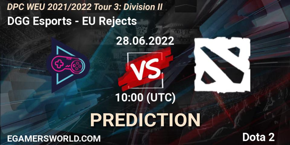 DGG Esports - EU Rejects: прогноз. 28.06.2022 at 09:56, Dota 2, DPC WEU 2021/2022 Tour 3: Division II