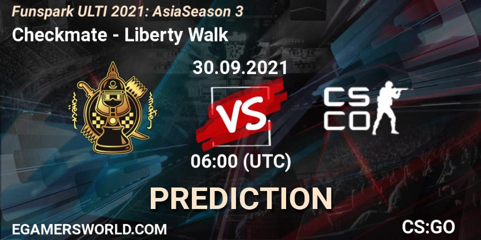 Checkmate - Liberty Walk: прогноз. 30.09.2021 at 06:00, Counter-Strike (CS2), Funspark ULTI 2021: Asia Season 3