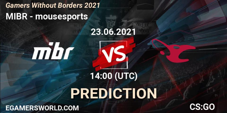 MIBR - mousesports: прогноз. 23.06.21, CS2 (CS:GO), Gamers Without Borders 2021