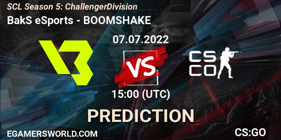 BakS eSports - BOOMSHAKE: прогноз. 06.07.2022 at 18:00, Counter-Strike (CS2), SCL Season 5: Challenger Division