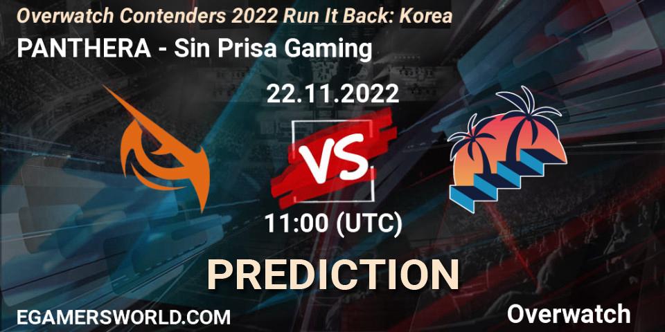 PANTHERA - Sin Prisa Gaming: прогноз. 22.11.2022 at 11:00, Overwatch, Overwatch Contenders 2022 Run It Back: Korea
