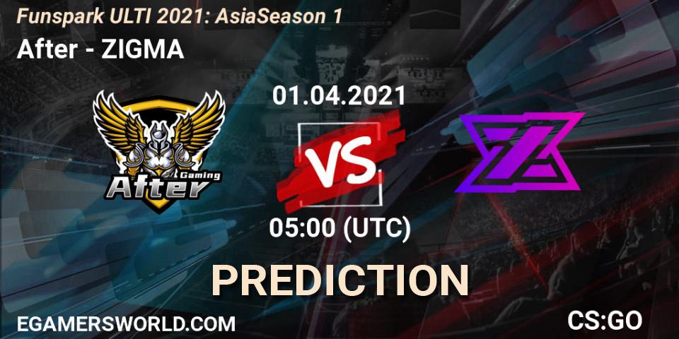After - ZIGMA: прогноз. 01.04.2021 at 05:15, Counter-Strike (CS2), Funspark ULTI 2021: Asia Season 1
