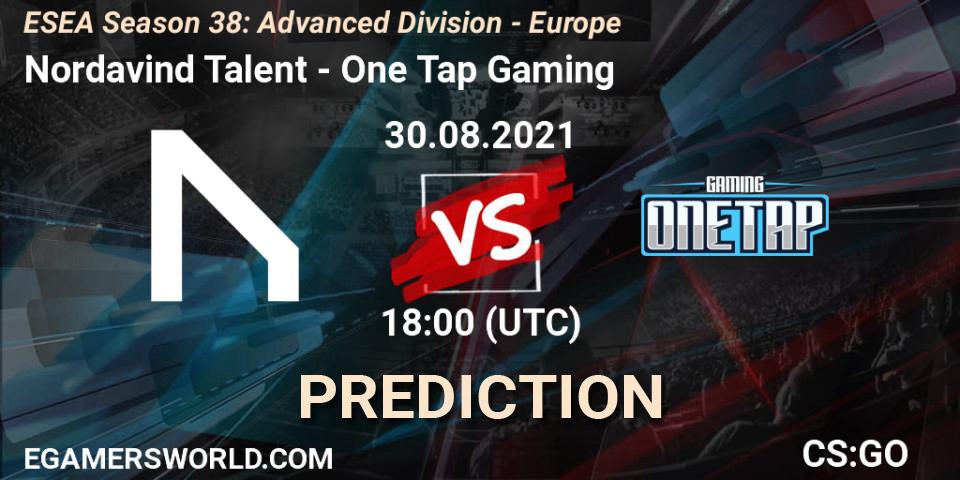 Nordavind Talent - One Tap Gaming: прогноз. 30.08.2021 at 18:00, Counter-Strike (CS2), ESEA Season 38: Advanced Division - Europe