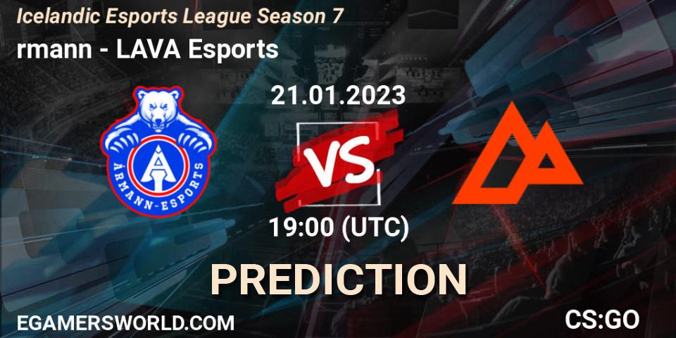 Ármann - LAVA Esports: прогноз. 21.01.23, CS2 (CS:GO), Icelandic Esports League Season 7