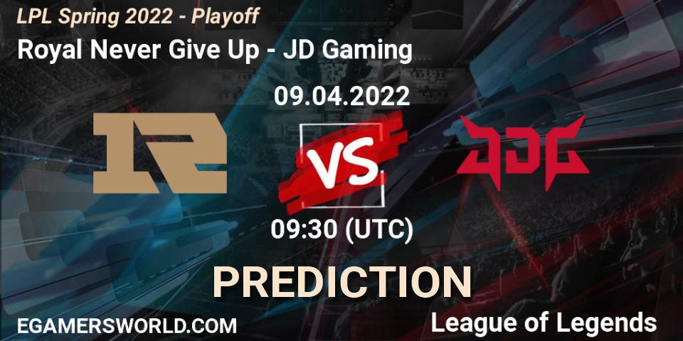 Royal Never Give Up - JD Gaming: прогноз. 13.04.22, LoL, LPL Spring 2022 - Playoff