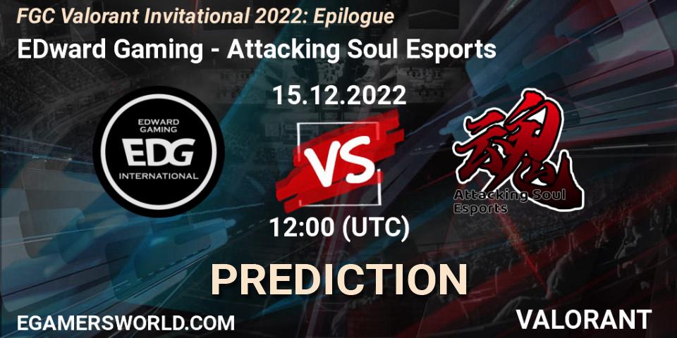 EDward Gaming - Attacking Soul Esports: прогноз. 15.12.2022 at 12:00, VALORANT, FGC Valorant Invitational 2022: Epilogue
