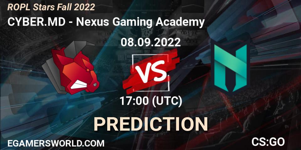 CYBER.MD - Nexus Gaming Academy: прогноз. 08.09.2022 at 17:00, Counter-Strike (CS2), ROPL Stars Fall 2022