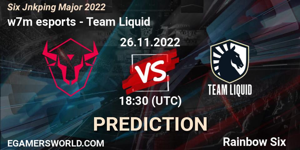 w7m esports - Team Liquid: прогноз. 26.11.2022 at 19:30, Rainbow Six, Six Jönköping Major 2022