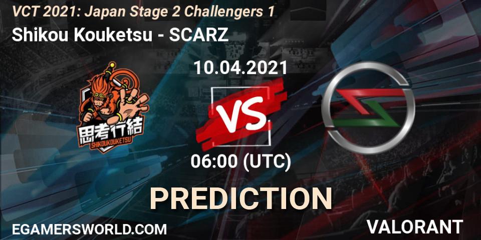 Shikou Kouketsu - SCARZ: прогноз. 10.04.2021 at 06:00, VALORANT, VCT 2021: Japan Stage 2 Challengers 1
