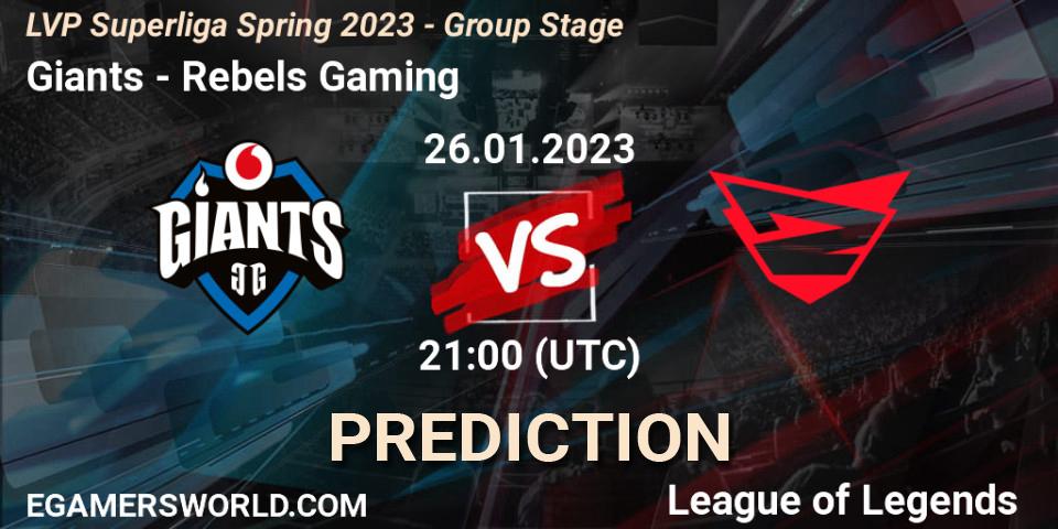 Giants - Rebels Gaming: прогноз. 26.01.2023 at 21:00, LoL, LVP Superliga Spring 2023 - Group Stage