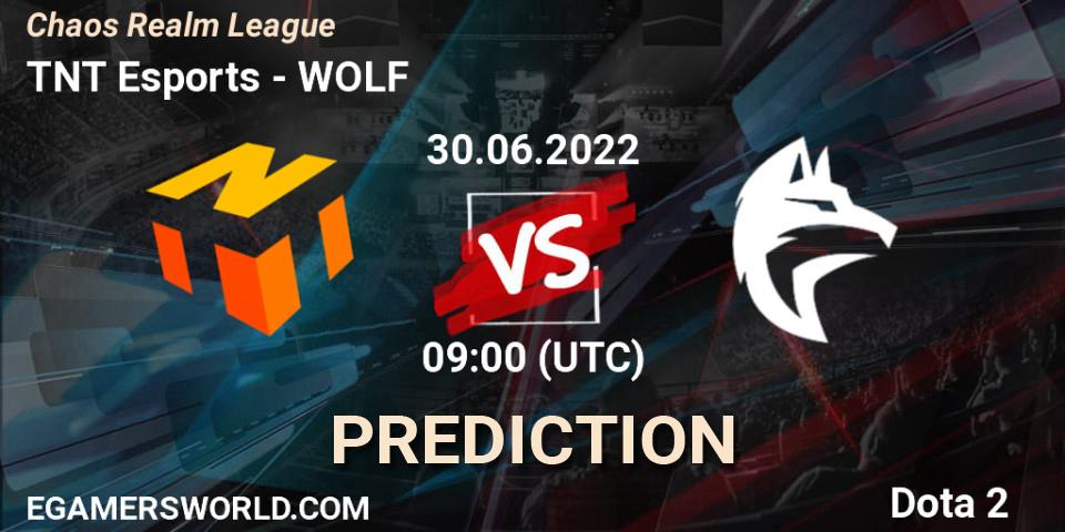 TNT Esports - WOLF: прогноз. 30.06.2022 at 09:00, Dota 2, Chaos Realm League 