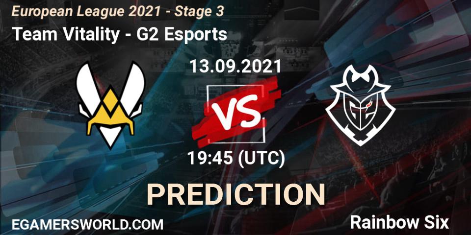 Team Vitality - G2 Esports: прогноз. 13.09.2021 at 19:45, Rainbow Six, European League 2021 - Stage 3