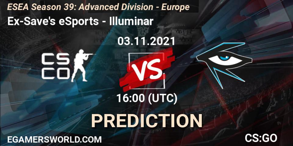 Ex-Save's eSports - Illuminar: прогноз. 03.11.2021 at 16:00, Counter-Strike (CS2), ESEA Season 39: Advanced Division - Europe