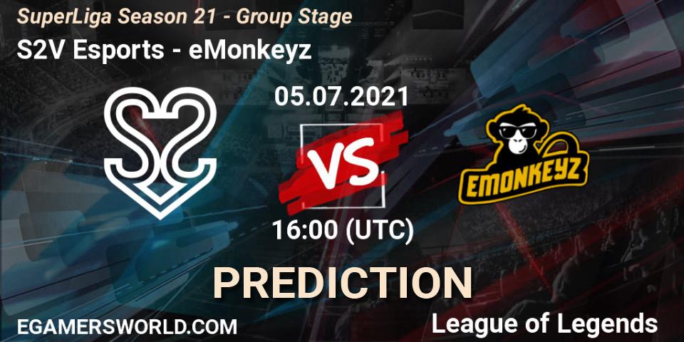 S2V Esports - eMonkeyz: прогноз. 05.07.21, LoL, SuperLiga Season 21 - Group Stage 