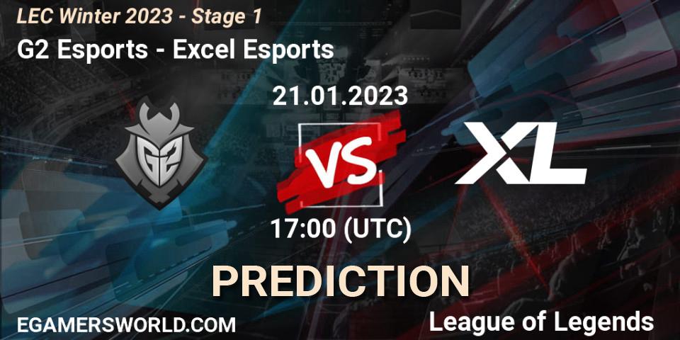 G2 Esports - Excel Esports: прогноз. 21.01.23, LoL, LEC Winter 2023 - Stage 1
