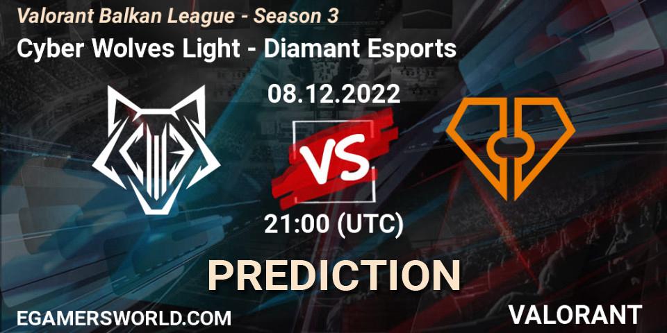 Cyber Wolves Light - Diamant Esports: прогноз. 08.12.22, VALORANT, Valorant Balkan League - Season 3