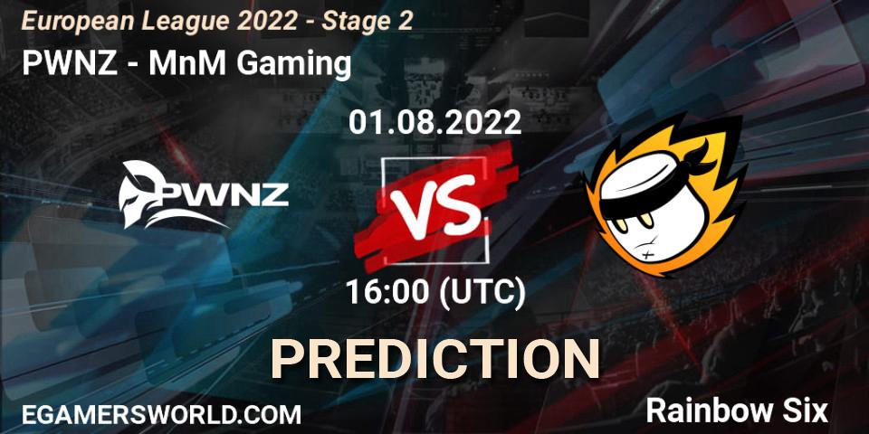 PWNZ - MnM Gaming: прогноз. 01.08.2022 at 17:15, Rainbow Six, European League 2022 - Stage 2