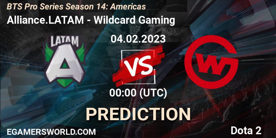 Alliance.LATAM - Wildcard Gaming: прогноз. 04.02.23, Dota 2, BTS Pro Series Season 14: Americas