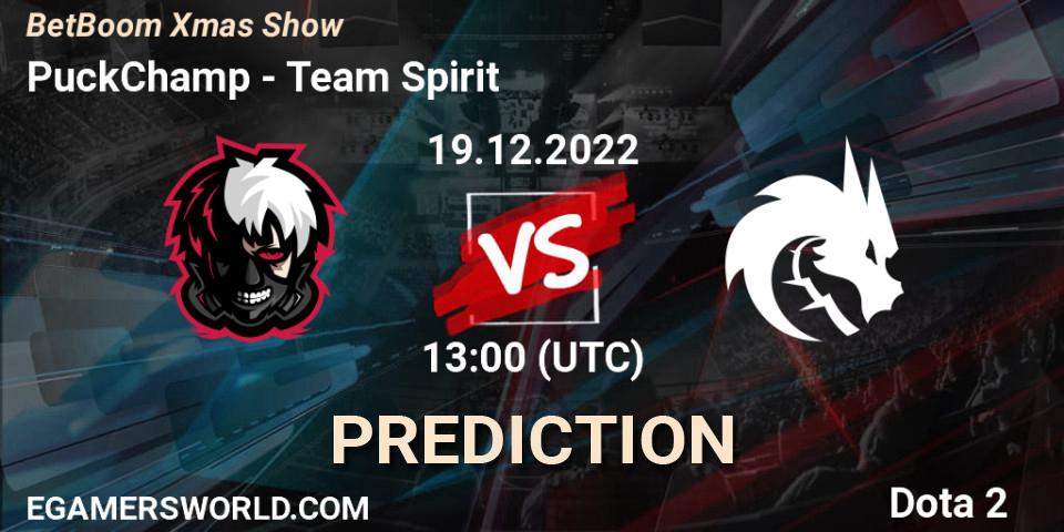 PuckChamp - Team Spirit: прогноз. 19.12.2022 at 13:01, Dota 2, BetBoom Xmas Show