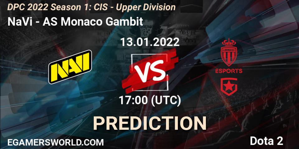 NaVi - AS Monaco Gambit: прогноз. 13.01.2022 at 17:20, Dota 2, DPC 2022 Season 1: CIS - Upper Division
