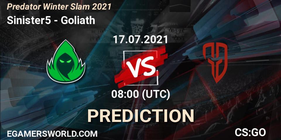 Sinister5 - Goliath: прогноз. 17.07.21, CS2 (CS:GO), Predator Winter Slam 2021