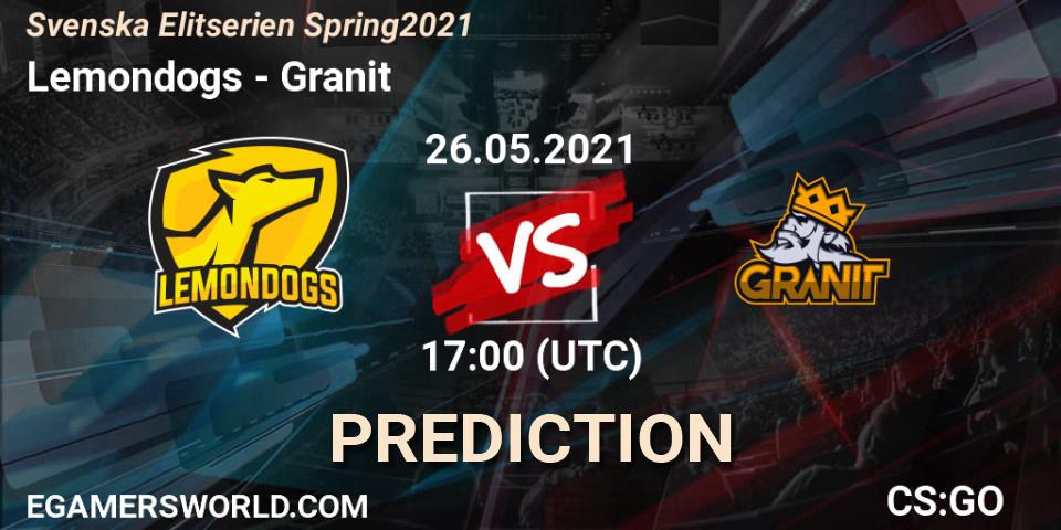 Lemondogs - Granit: прогноз. 26.05.21, CS2 (CS:GO), Svenska Elitserien Spring 2021