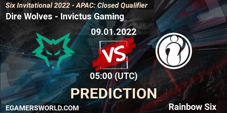 Dire Wolves - Invictus Gaming: прогноз. 09.01.2022 at 05:00, Rainbow Six, Six Invitational 2022 - APAC: Closed Qualifier
