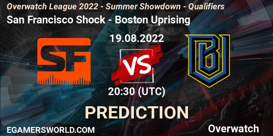 San Francisco Shock - Boston Uprising: прогноз. 19.08.2022 at 20:30, Overwatch, Overwatch League 2022 - Summer Showdown - Qualifiers