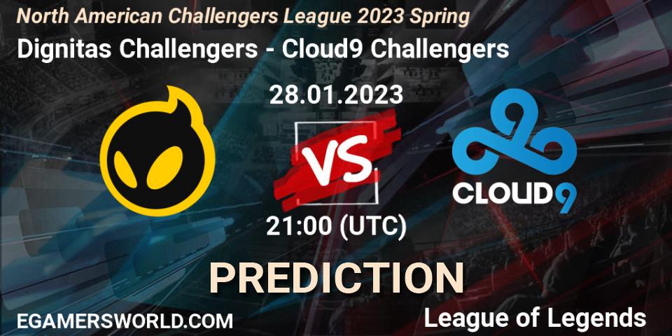 Dignitas Challengers - Cloud9 Challengers: прогноз. 28.01.23, LoL, NACL 2023 Spring - Group Stage